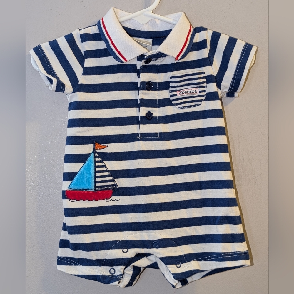 Absorba Nautical Striped Baby Romper